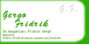 gergo fridrik business card